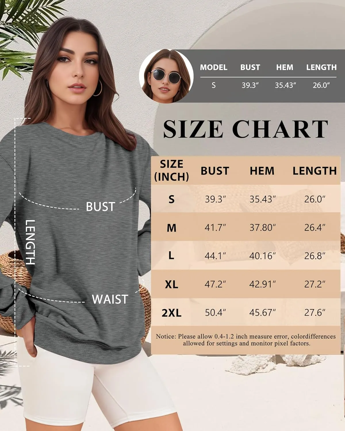Sweatshirt for Women, Casual Crewneck Sweatshirts Women Loose Fit Long Sleeve Pullover Tops Cute Soft Shirt