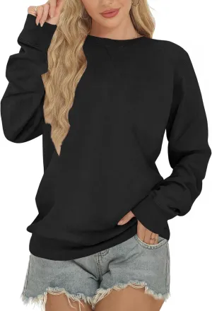 Sweatshirts for Women, Crewneck Casual Sweatshirts Woman Loose Fit Long Sleeve Pullover Tops Cute Soft Shirt