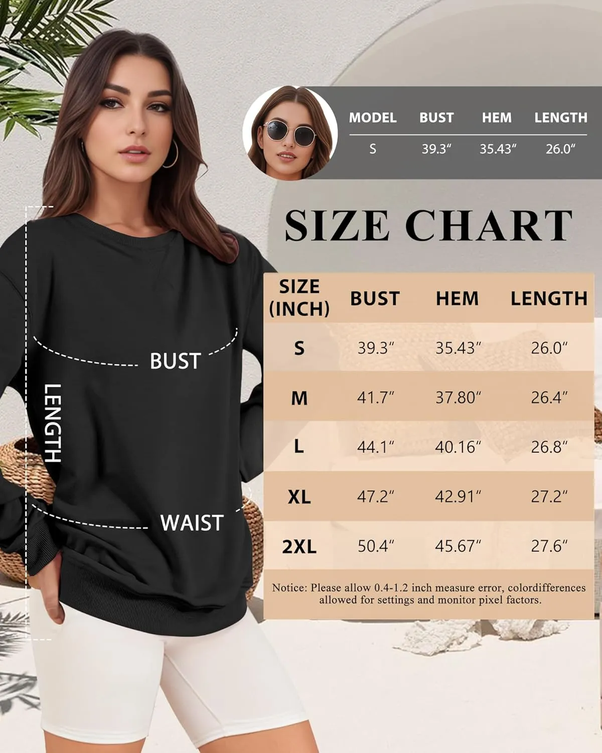 Sweatshirts for Women, Crewneck Casual Sweatshirts Woman Loose Fit Long Sleeve Pullover Tops Cute Soft Shirt