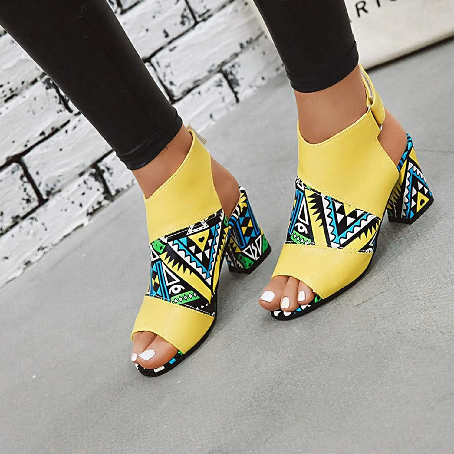 Thick Heel Sandals for Women Trendy Casual Fish Mouth Open Toe Belt Buckle Slingback Chunky High Heel Shoes Comfy Pointed Toe Heeled Sandals