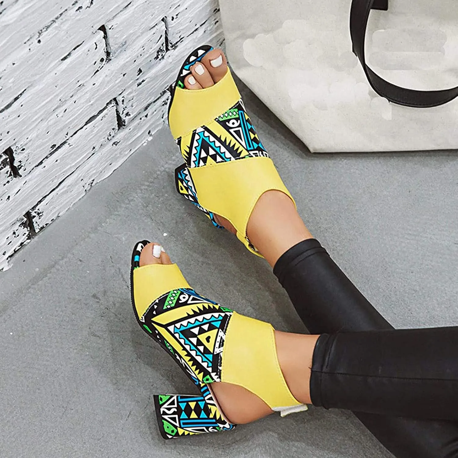 Thick Heel Sandals for Women Trendy Casual Fish Mouth Open Toe Belt Buckle Slingback Chunky High Heel Shoes Comfy Pointed Toe Heeled Sandals