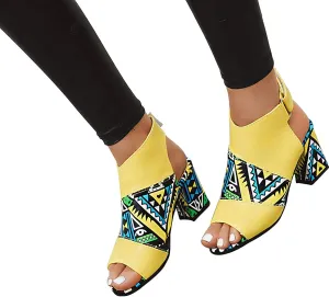 Thick Heel Sandals for Women Trendy Casual Fish Mouth Open Toe Belt Buckle Slingback Chunky High Heel Shoes Comfy Pointed Toe Heeled Sandals