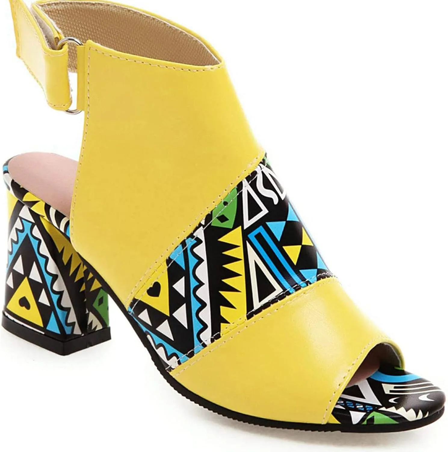 Thick Heel Sandals for Women Trendy Casual Fish Mouth Open Toe Belt Buckle Slingback Chunky High Heel Shoes Comfy Pointed Toe Heeled Sandals