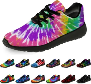 Tie Dye Shoes for Women Men Running Shoes Womens Mens Walking Tennis Sneakers Comfortable Sport Jogging Shoes Gifts
