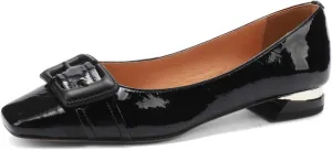 TinaCus Square Toe Handmade Buckle Patent Leather Women's Slip On Comfortable Flat-Heeled Loafers Shoes