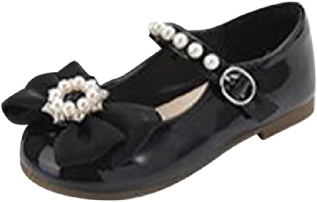 Toddler Girls Mary Jane Ballet Flats Little Girl Dress Shoes for School Party Wedding Prom Uniform