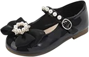 Toddler Girls Mary Jane Ballet Flats Little Girl Dress Shoes for School Party Wedding Prom Uniform
