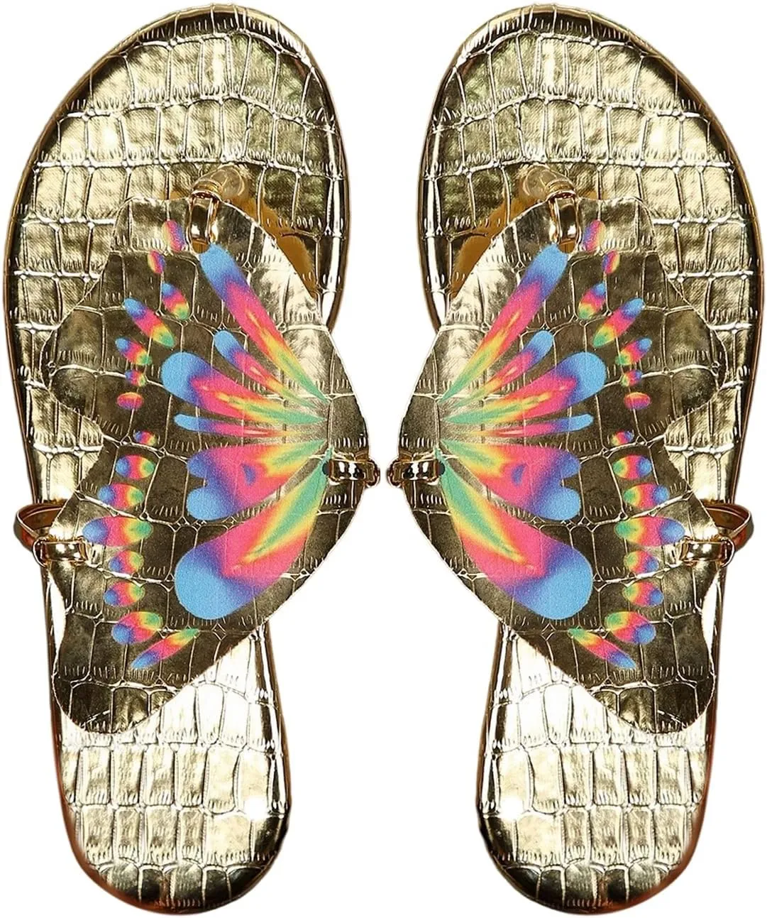 Verdusa Women's Open Toe Butterfly Sandals Slip on Slippers Summer Thong Sandals