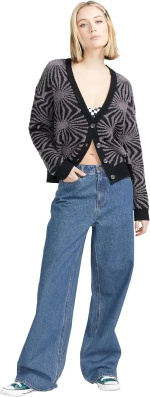 Volcom Women's Stoned Boyfriend Baggy Fit High Rise Denim Jean Pants