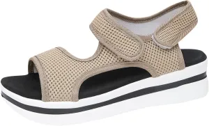 Walking Sandals Women Orthopedic Comfortable Hiking Slip On Platform Sandals Thick Athletic Cushion Adjustable Strap Summer Shoes with Comfortable Plantar Fasciitis Arch Support