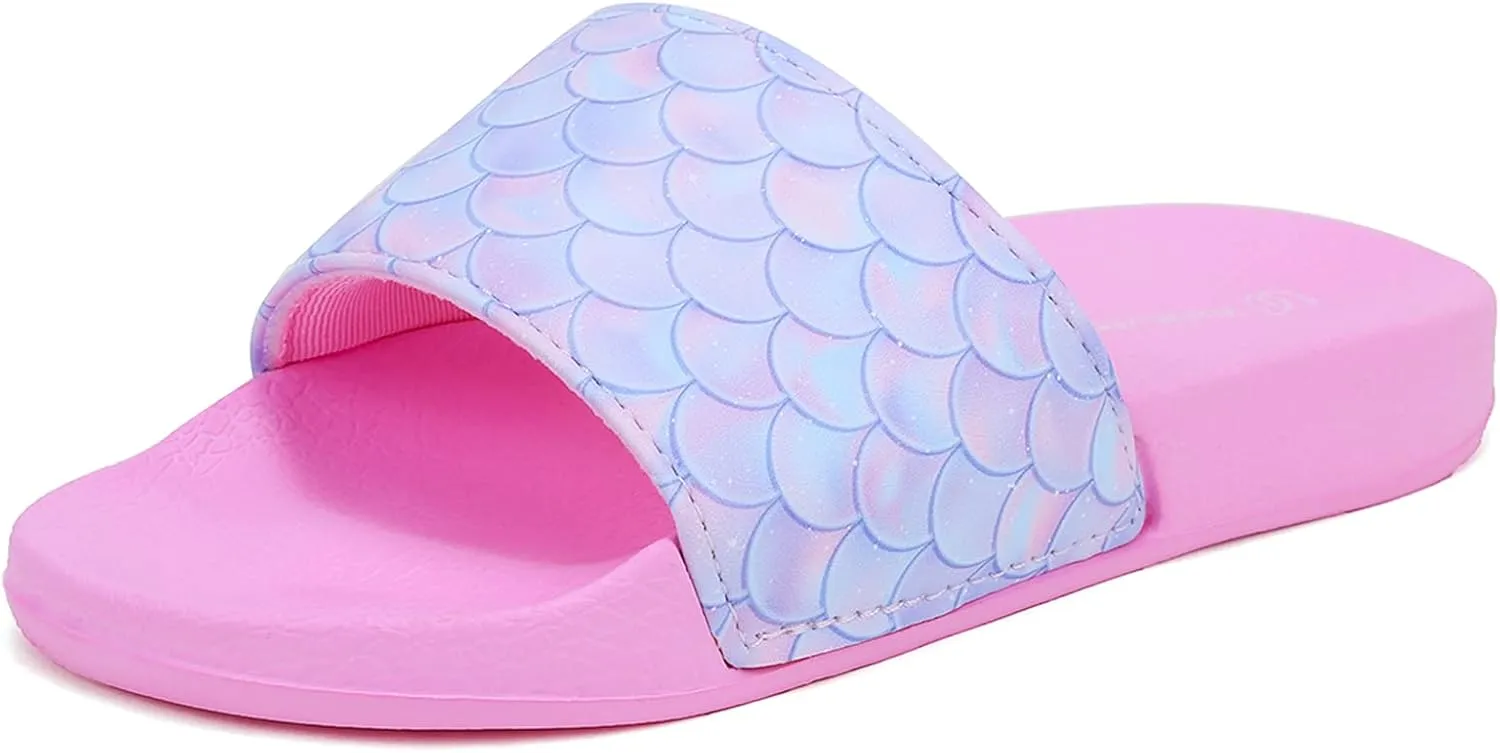 WateLves Girls & Boys Slide Sandals Kids Summer Slippers Slip On for Outdoor Beach Pool Shower (Little Kid/Big Kid)
