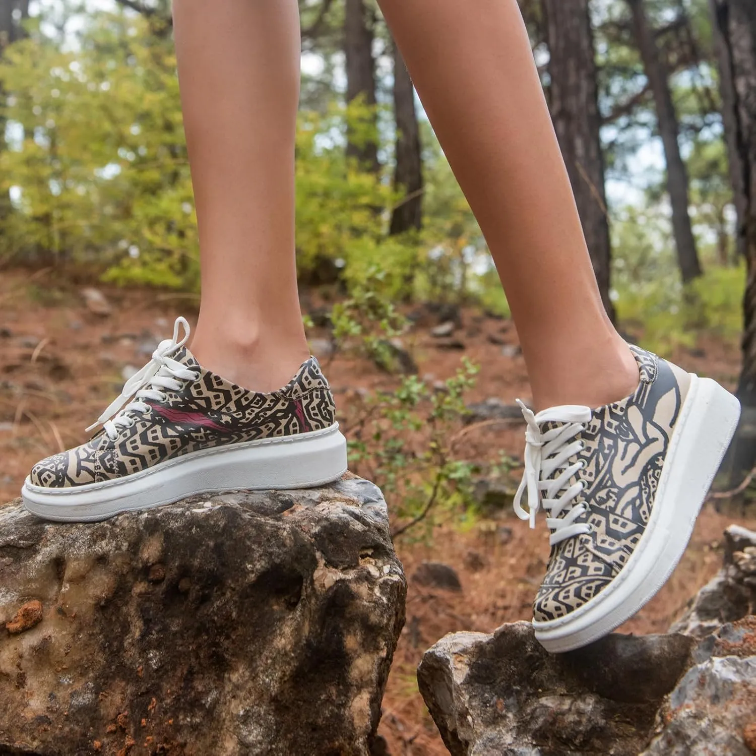 Wedge Platform Sneakers for Women - Handmade Vegan Leather, Unique Chunky Sneakers
