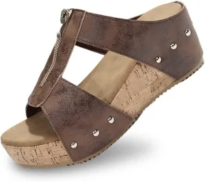 Wedge Sandals for Women Closed Toe Comfortable Dressy Shoes Summer Beach Bohemia Ankle Strap Causal Outdoor Platform with Walking Hollow Design Summer Beach Hiking Casual Wear 2025