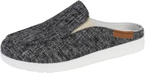 Women Canvas Slip On Lightweight Mule Sneaker,Summer Fashion Back Flats Walking Shoes Closed Round Toe Low Top Casual Loafer Comfort Leopard Print Flat Slippers,Non-Slip Sneakers 2025