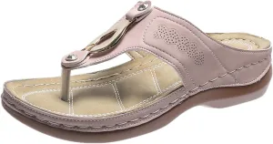 Women Comfortable Thick Sole Slope Heel Sandals Casual Pinch Toe Wearing Bohemian Sandals Womens Summer Sandals Size 13