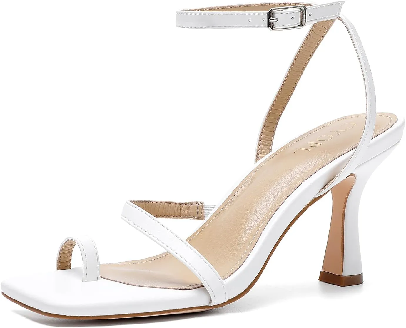 Women Kitten Heels for Dressy Occasions Square Toe Lace Up Ankle Strap Heeled Sandals Open Toe High Heel Shoes for Party