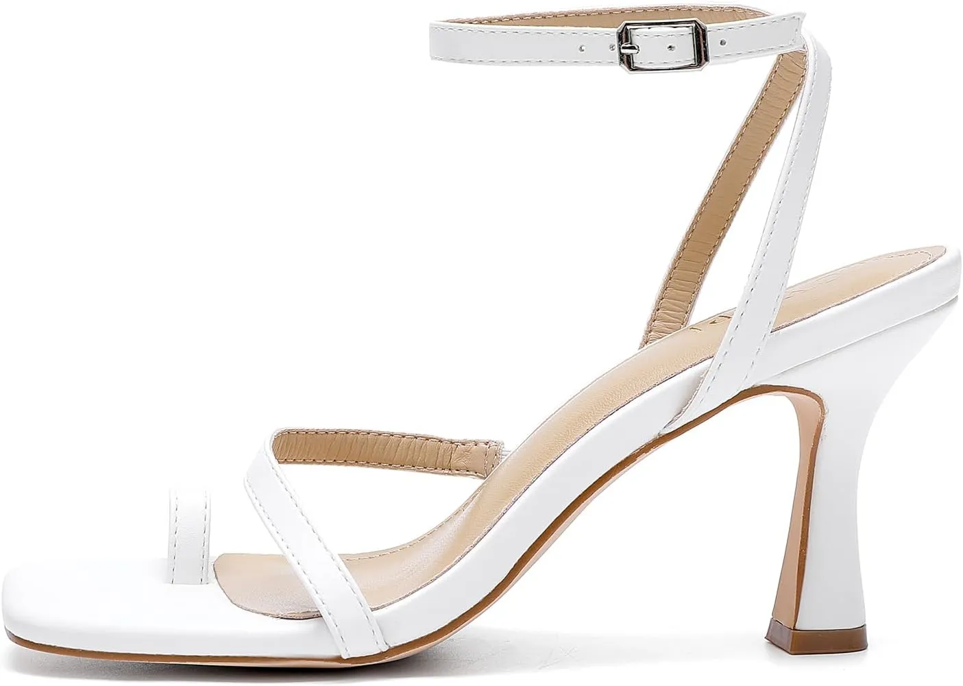 Women Kitten Heels for Dressy Occasions Square Toe Lace Up Ankle Strap Heeled Sandals Open Toe High Heel Shoes for Party