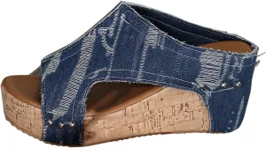 Women Summer Orthopedic Wedge Sandals Suede Open Toe Wedge Platform Sandals Breathable Comfortable Stylish Wedge Sandals Outdoor Casual Wedge Dress Shoes