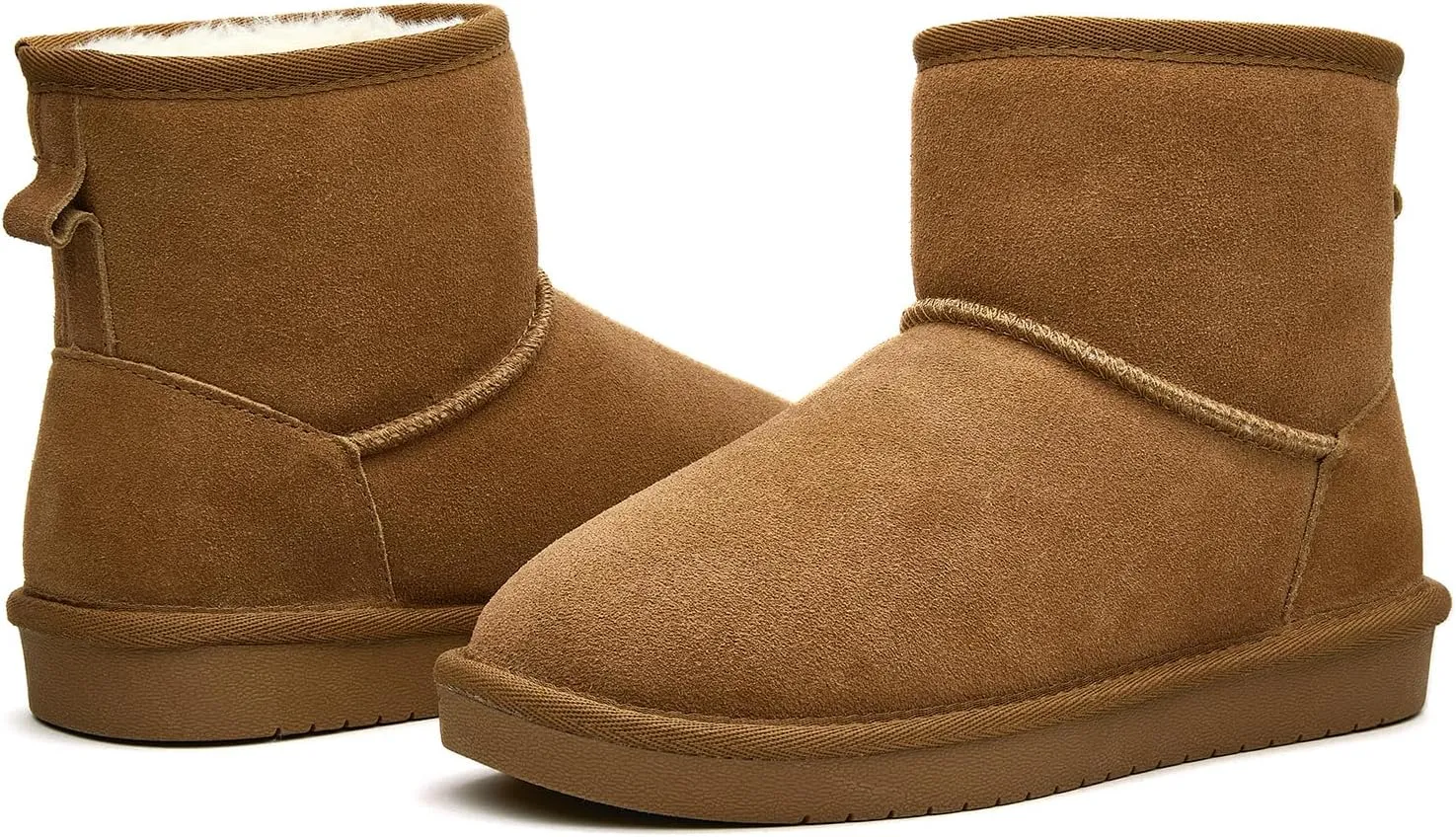Women Winter Snow Boots Suede Mini Boots with Fur Lined Slip On Anti-Slip Comfort Ankle Boots for Women