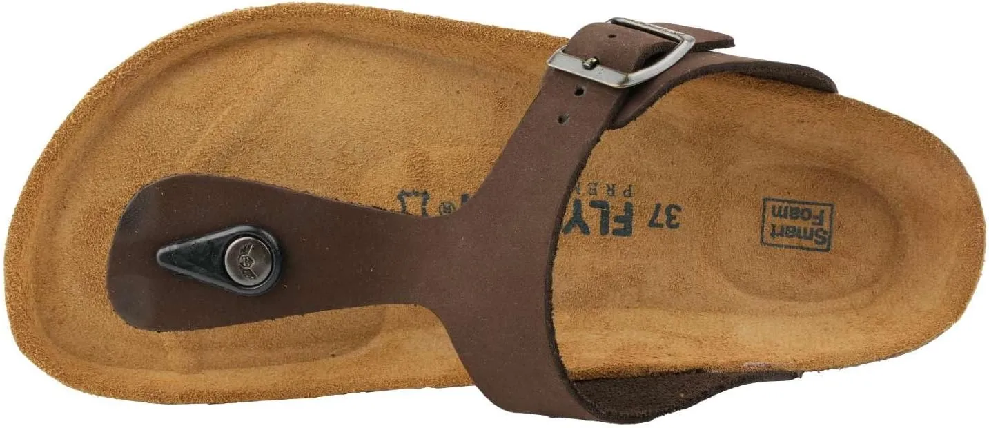 Women's 100% Genuine Leather Sandals - Comfortable Smart Foam Footbed, Slip-On Slides for Summer Wear, Adjustable Fit and Durable Non-Slip Sole