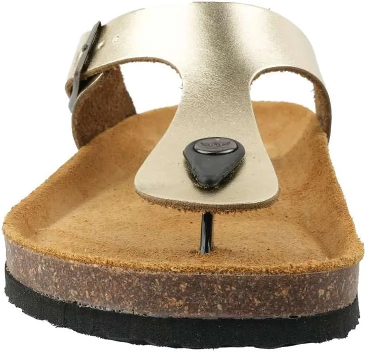 Women's 100% Genuine Leather Sandals - Comfortable Smart Foam Footbed, Slip-On Slides for Summer Wear, Adjustable Fit and Durable Non-Slip Sole