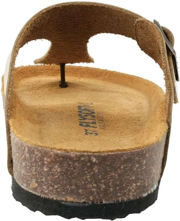 Women's 100% Genuine Leather Sandals - Comfortable Smart Foam Footbed, Slip-On Slides for Summer Wear, Adjustable Fit and Durable Non-Slip Sole