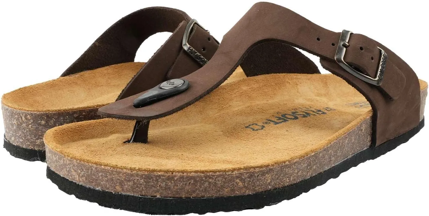 Women's 100% Genuine Leather Sandals - Comfortable Smart Foam Footbed, Slip-On Slides for Summer Wear, Adjustable Fit and Durable Non-Slip Sole