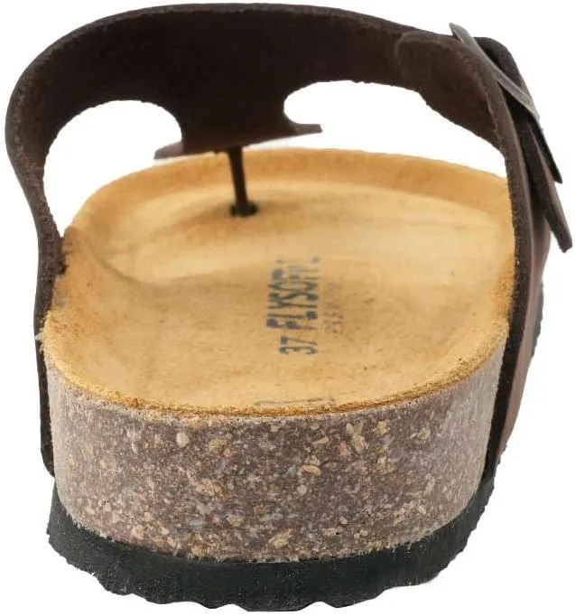 Women's 100% Genuine Leather Sandals - Comfortable Smart Foam Footbed, Slip-On Slides for Summer Wear, Adjustable Fit and Durable Non-Slip Sole
