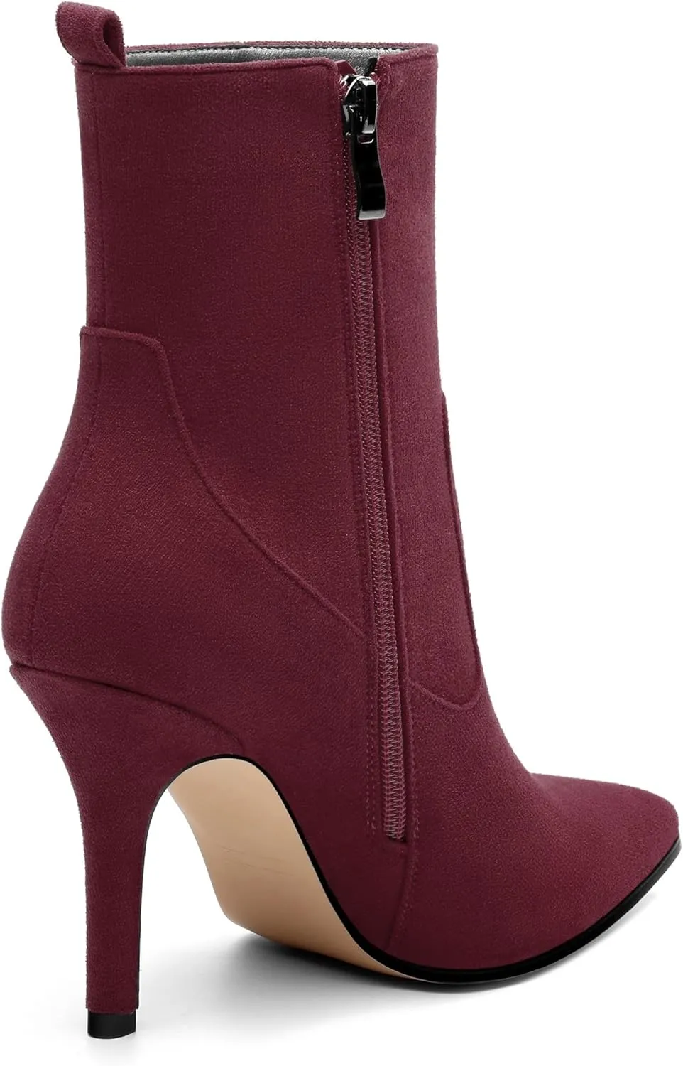 Womens Ankle Boots, Pointed Toe High Heel Ankle Booties for Women, Womens Stilettos Short Boots Zipper 3.6",Women Shoes for Workpalce, Street and Banquet.