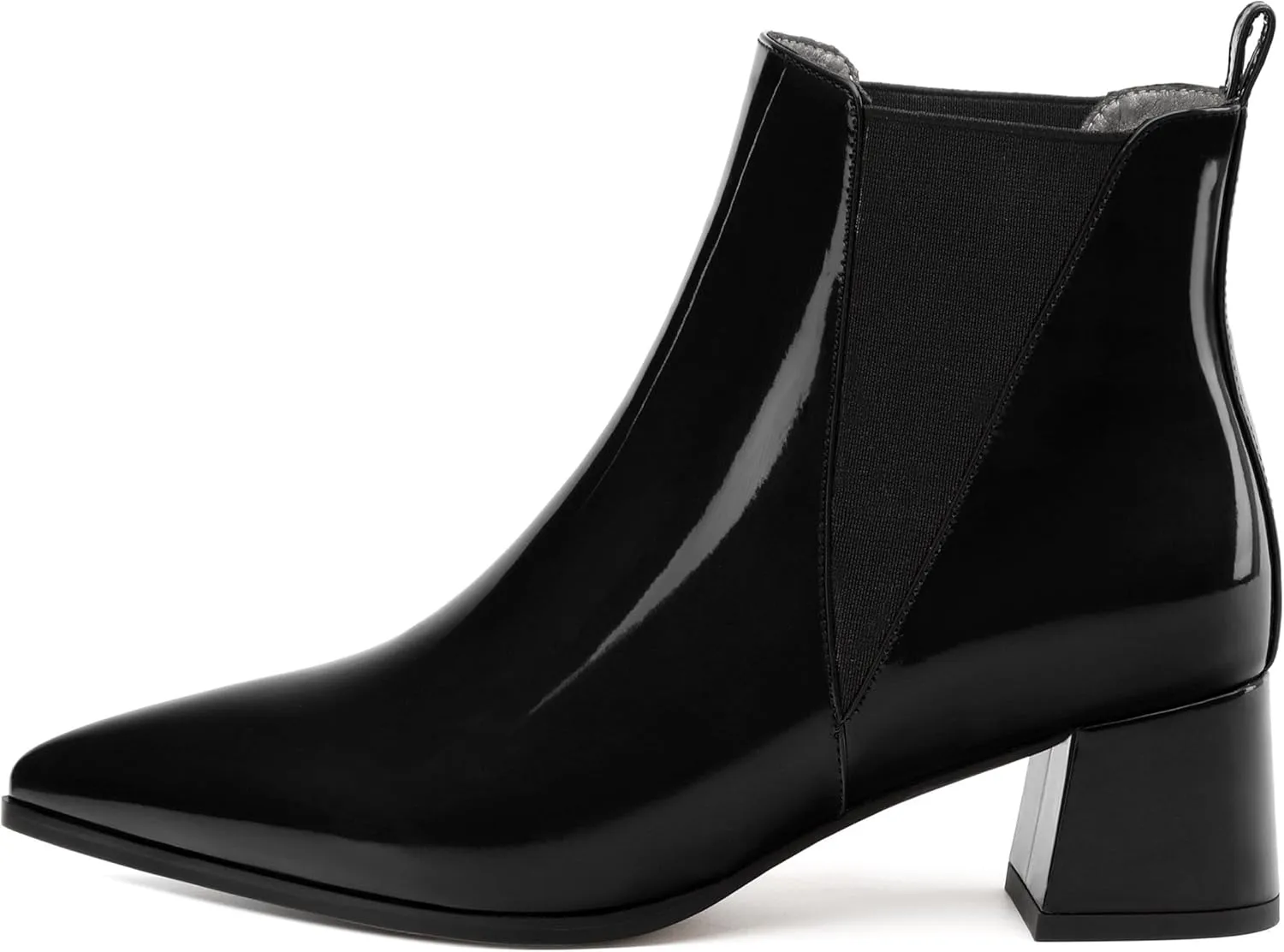 Womens Ankle Boots, Pointed Toe Mid Chunky Heel Ankle Booties with Side Elastic, Mid Block Heel Short Boots 2"