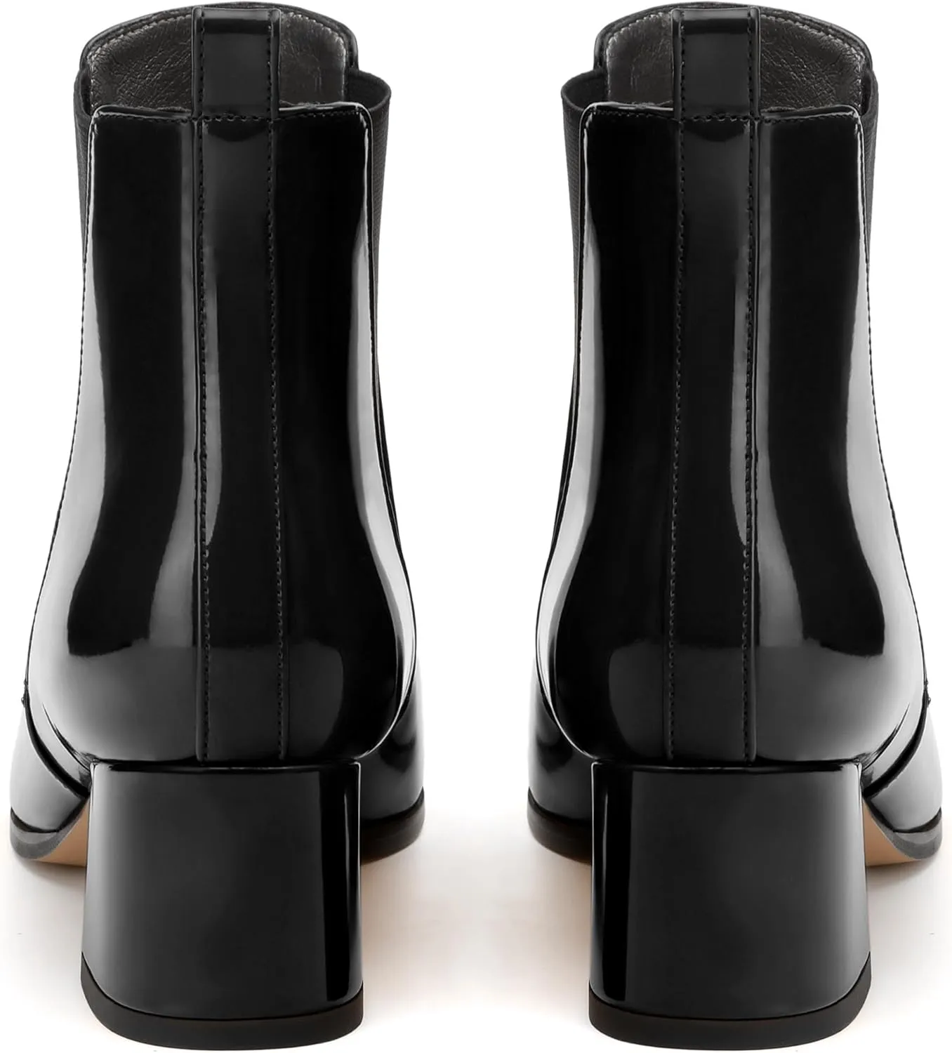 Womens Ankle Boots, Pointed Toe Mid Chunky Heel Ankle Booties with Side Elastic, Mid Block Heel Short Boots 2"