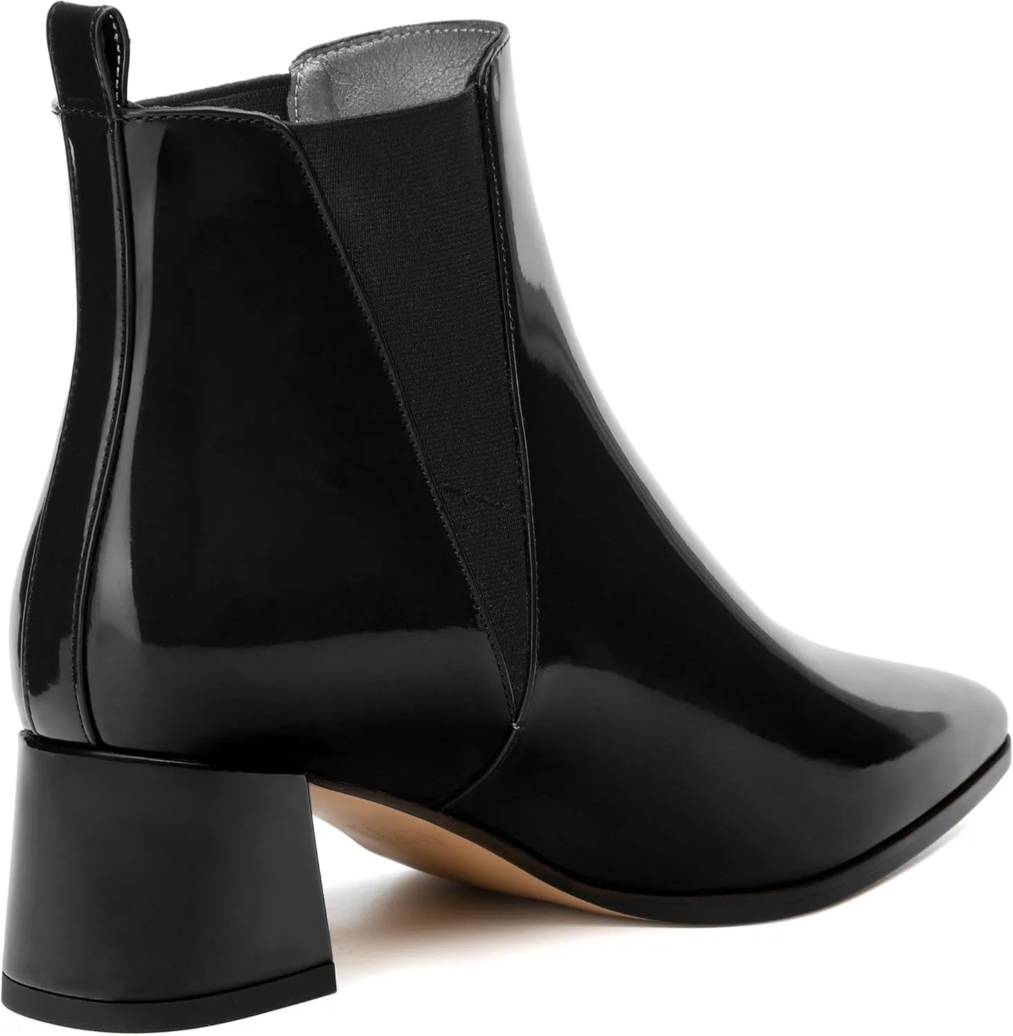 Womens Ankle Boots, Pointed Toe Mid Chunky Heel Ankle Booties with Side Elastic, Mid Block Heel Short Boots 2"