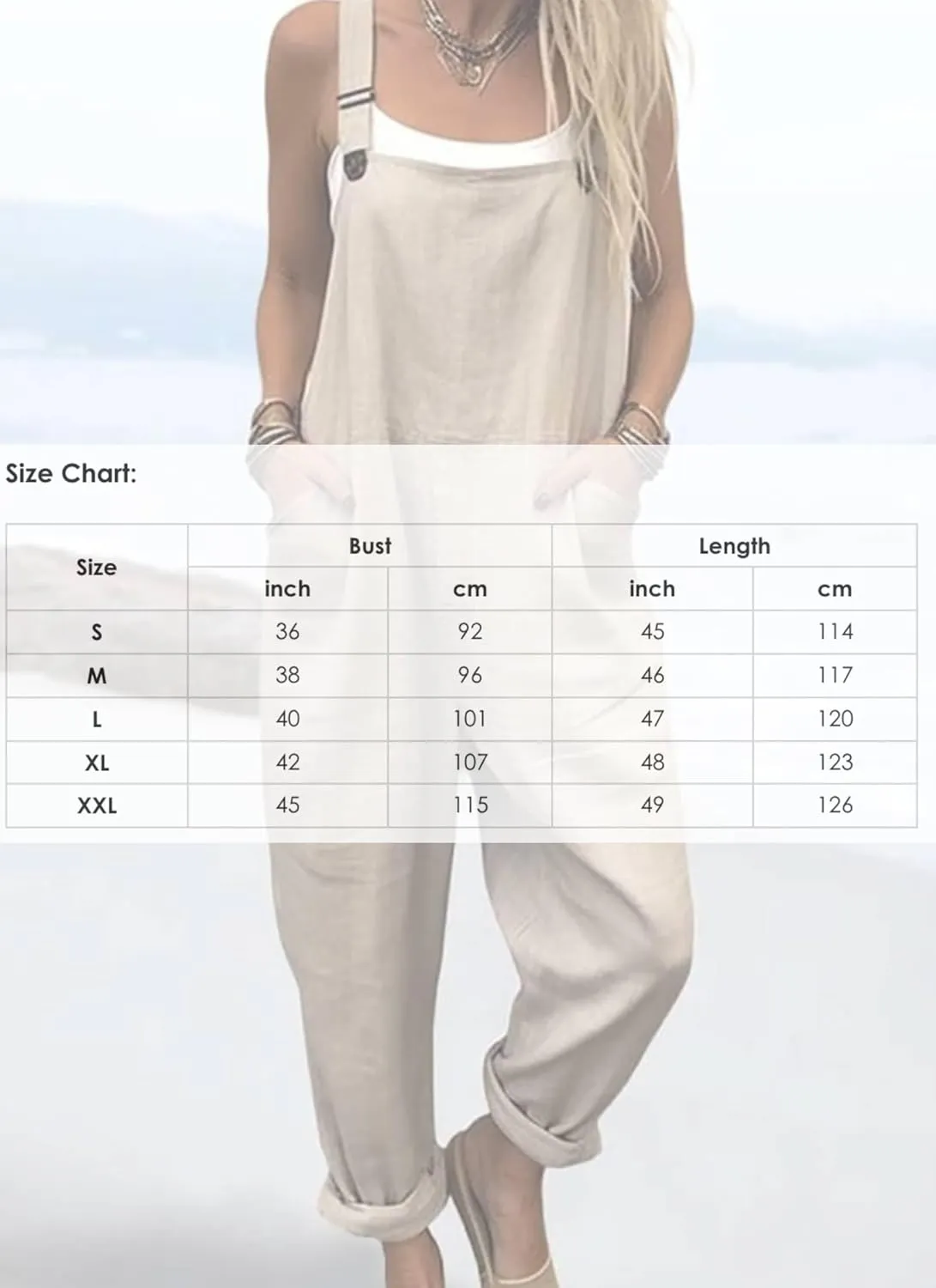 Women's Beige Overalls Loose Fit Straps Sleeveless Side Pockets Jumpsuit 2025 Summer Casual Going Out Rompers