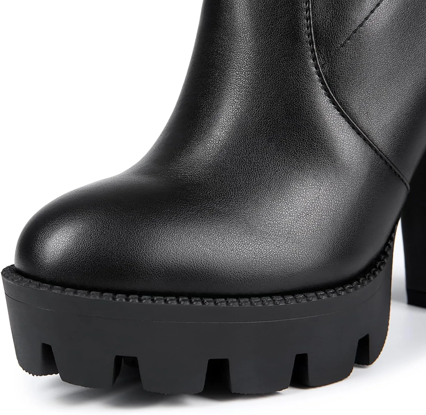 Women's Black Sexy Over The Knee Thigh High Chunky Heel Boots Round Toe Long Stretch Fashion Winter Boots
