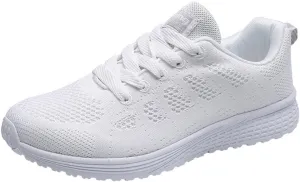 Women's Breathable Elastic Fly Woven Mesh Shoes Slip on Lightweight Casual Tennis Sneakers Soft Recovery Shoe
