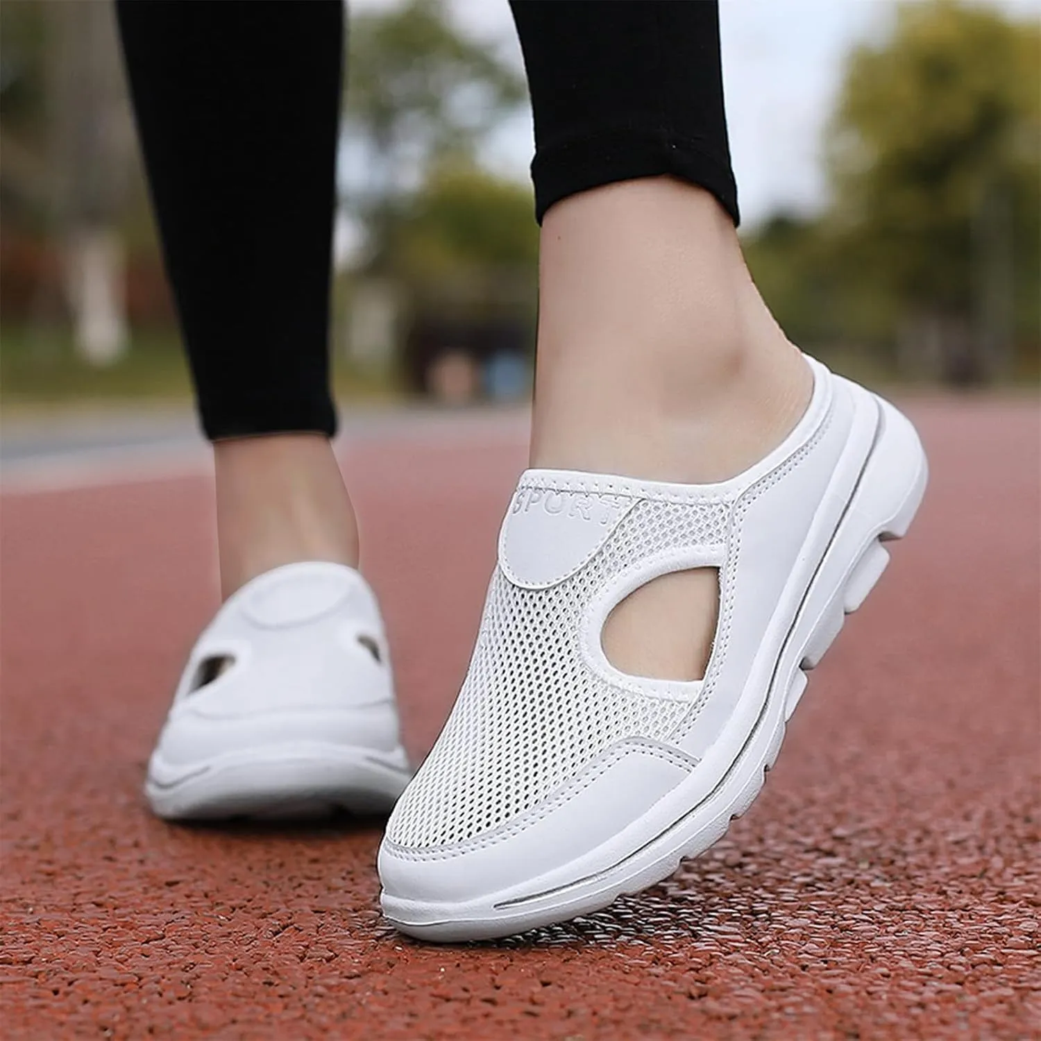 Womens Breathable Mesh Open Back Shoes Comfortable Walking Orthopedic Slip on Support Sports Sandals Outdoor Casual Soft Yoga Hiking Loafer Sandals
