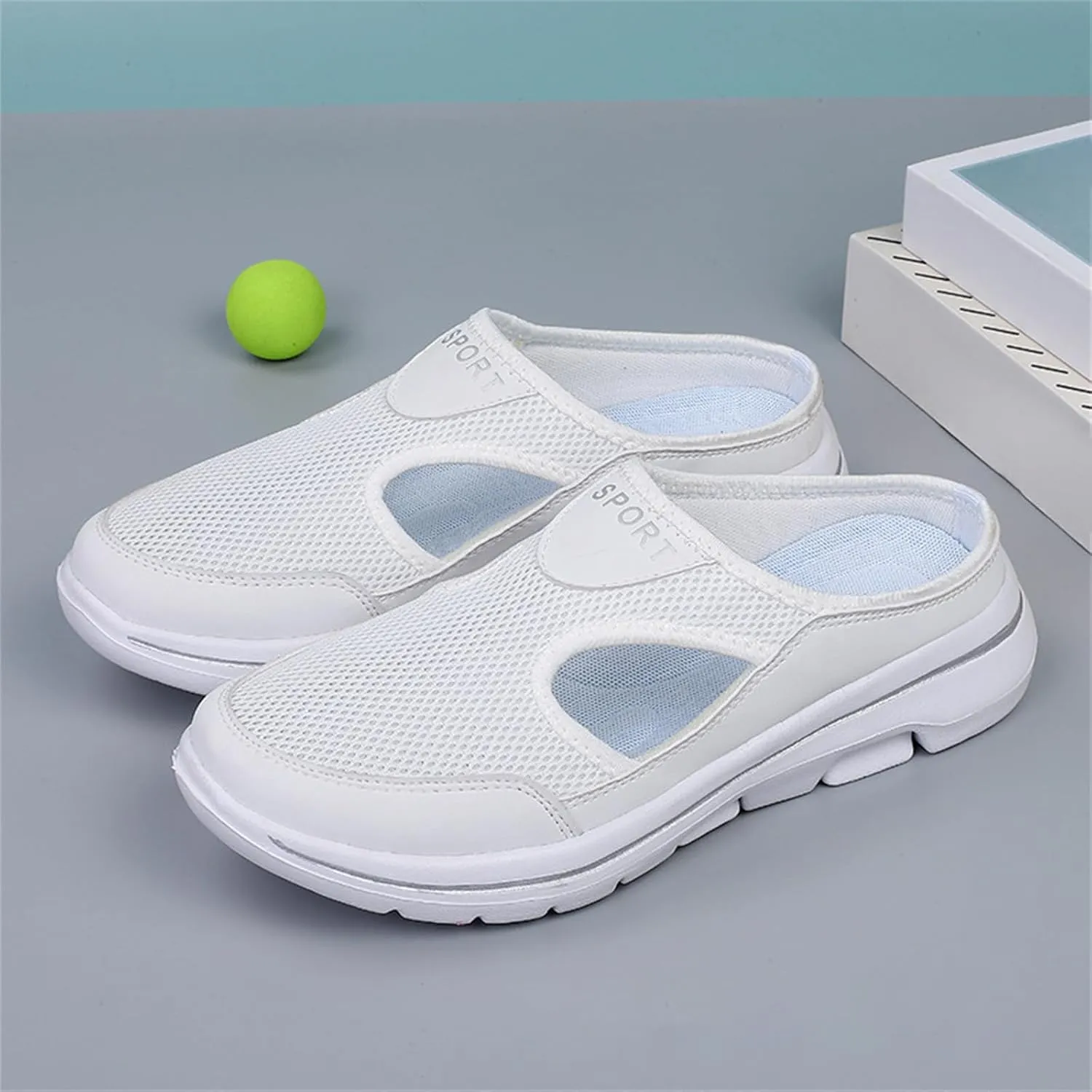 Womens Breathable Mesh Open Back Shoes Comfortable Walking Orthopedic Slip on Support Sports Sandals Outdoor Casual Soft Yoga Hiking Loafer Sandals