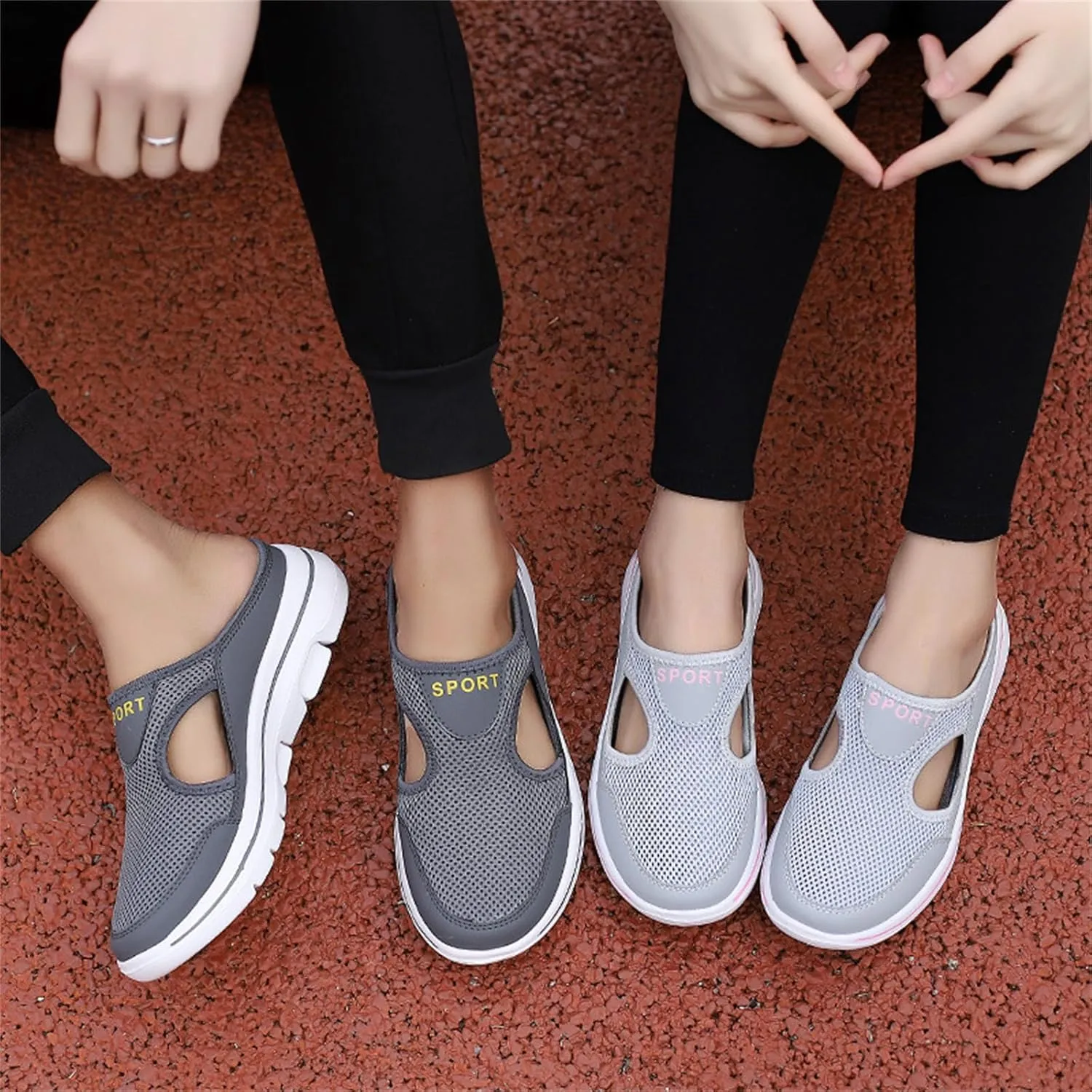 Womens Breathable Mesh Open Back Shoes Comfortable Walking Orthopedic Slip on Support Sports Sandals Outdoor Casual Soft Yoga Hiking Loafer Sandals