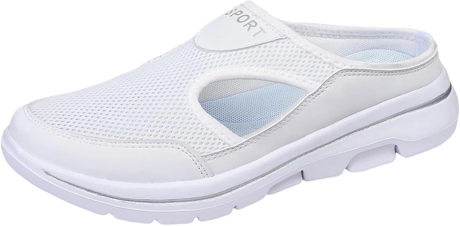Womens Breathable Mesh Open Back Shoes Comfortable Walking Orthopedic Slip on Support Sports Sandals Outdoor Casual Soft Yoga Hiking Loafer Sandals