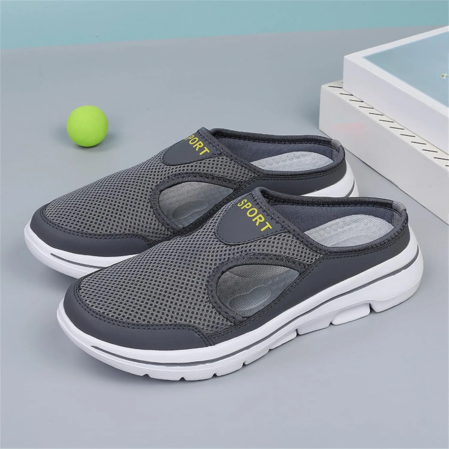 Womens Breathable Mesh Open Back Shoes Comfortable Walking Orthopedic Slip on Support Sports Sandals Outdoor Casual Soft Yoga Hiking Loafer Sandals