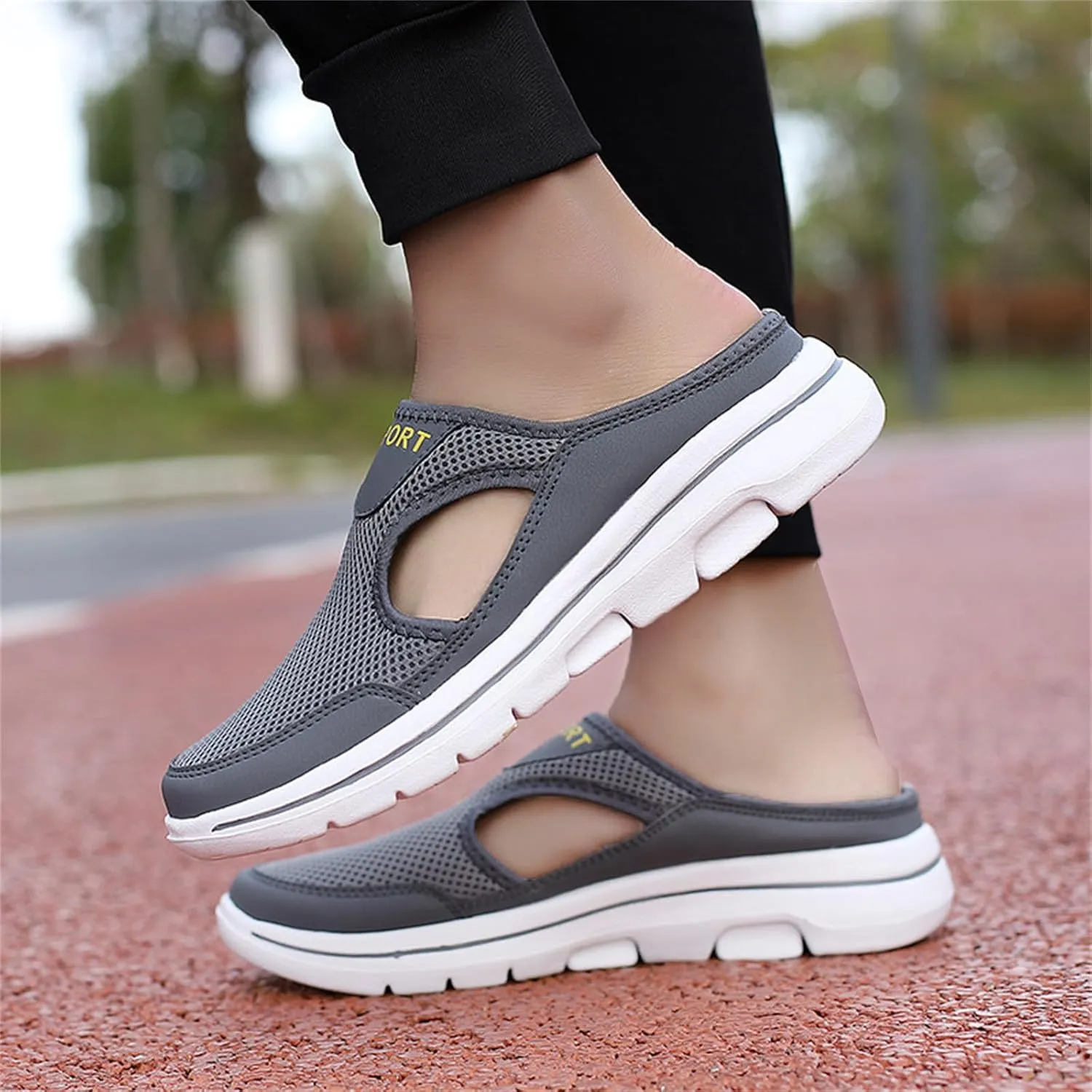 Womens Breathable Mesh Open Back Shoes Comfortable Walking Orthopedic Slip on Support Sports Sandals Outdoor Casual Soft Yoga Hiking Loafer Sandals