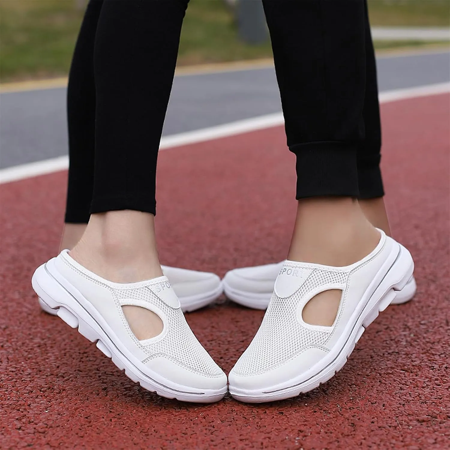 Womens Breathable Mesh Open Back Shoes Comfortable Walking Orthopedic Slip on Support Sports Sandals Outdoor Casual Soft Yoga Hiking Loafer Sandals