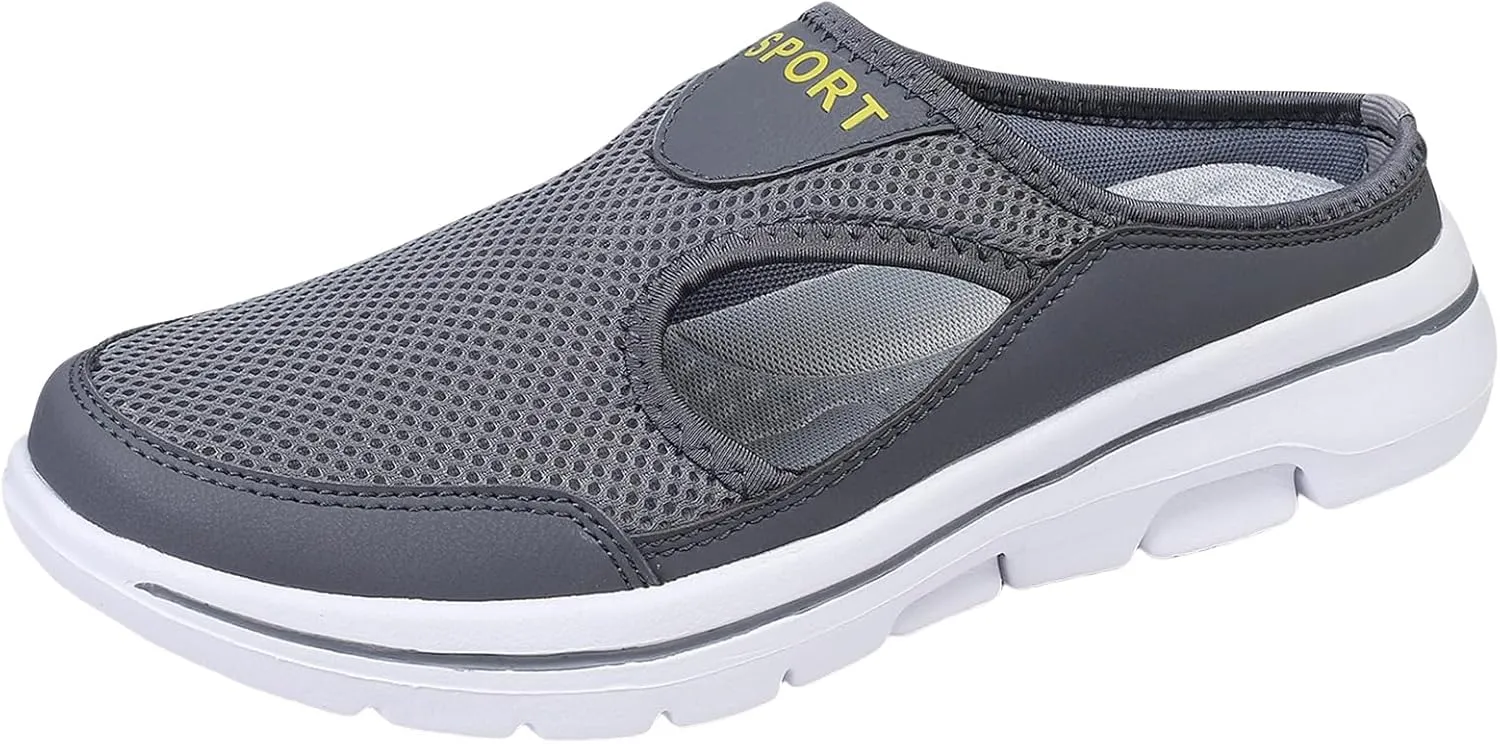 Womens Breathable Mesh Open Back Shoes Comfortable Walking Orthopedic Slip on Support Sports Sandals Outdoor Casual Soft Yoga Hiking Loafer Sandals