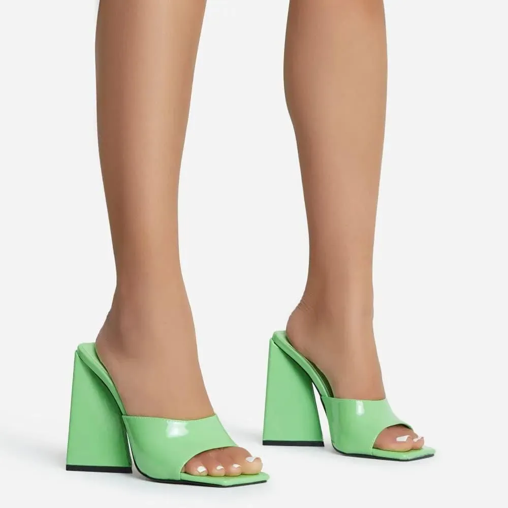 Womens Chunky High Heel Slip on Sandals