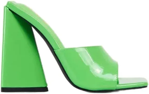 Womens Chunky High Heel Slip on Sandals