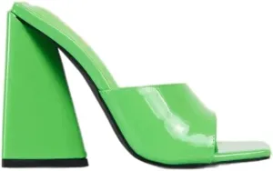 Womens Chunky High Heel Slip on Sandals