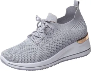 Womens Comfortable Slip On Sneakers Casual Walking Shoes Lightweight Canvas Flats Elastic Non Slip Loafers