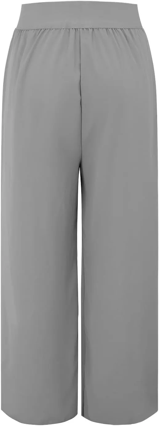 Women's Fashion Chiffon Pants Stylish Oversized Loose Fit Wide Leg Boho Flowy Casual Trousers Offices Elegant Outfits