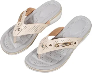 Womens Flat Thong Sandals Comfortable Walking Summer Casual Flip Flops Dressy Sandals 2025 Slip On Toed Sandal Shoes Cushion Arch Support Beach Dressy Low Wedge Lightweight Non-Slip Slippers