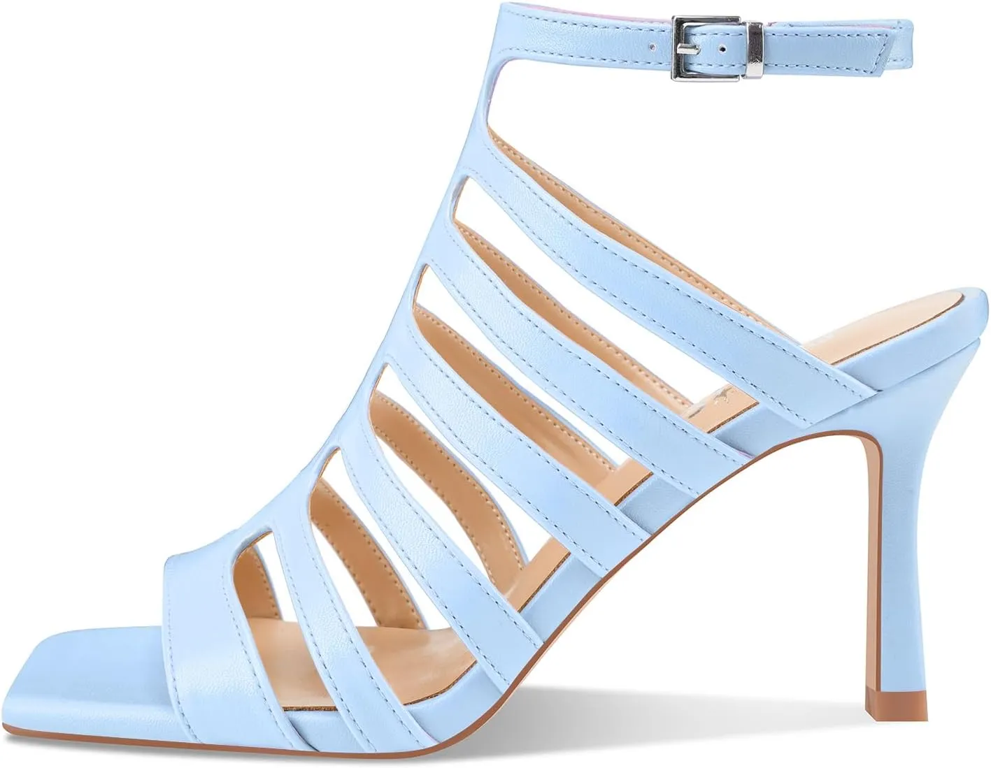 Women's High Heel Stiletto Gladiator Sandals Open Square Toe T-Strap Stilettos Cutout Hollow Dress Slingback Heels Summer Strappy Comfy Shoes for Ladies Sexy Unique